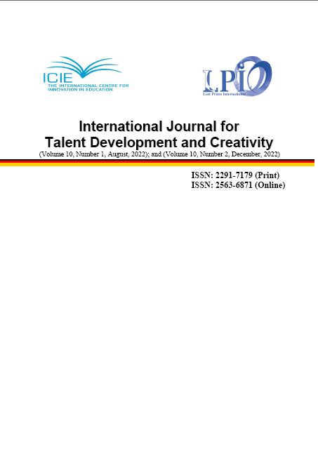					View Vol. 10 No. 1-2 (2022): International Journal for Talent Development and Creativity
				