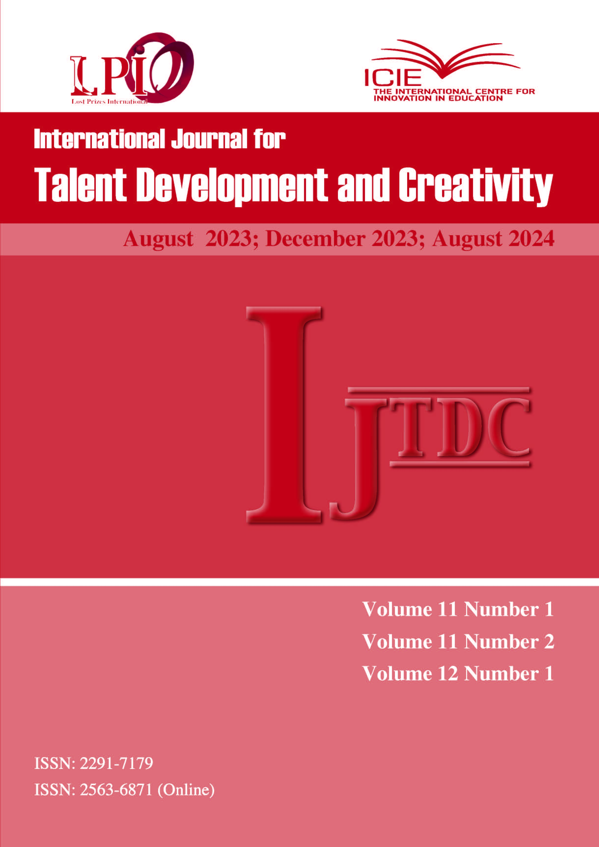 					View Vol. 12 No. 1 (2024): International Journal of Talent Development and Creativity
				